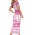 New Zealand Christmas Rugby Personalised Short Sleeve Bodycon Dress Meri Kirihimete All Black Maori Pink Version - Polynesian Pride