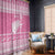 New Zealand Christmas Rugby Personalised Window Curtain Meri Kirihimete All Black Maori Pink Version - Polynesian Pride