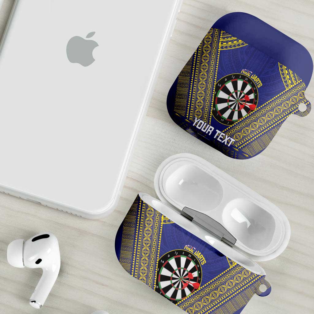Personalised Niue Darts AirPods Case Dart Board Hiapo Pattern - Polynesian Pride