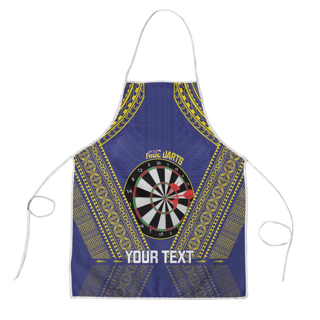Personalised Niue Darts Apron Dart Board Hiapo Pattern LT14 Blue - Polynesian Pride