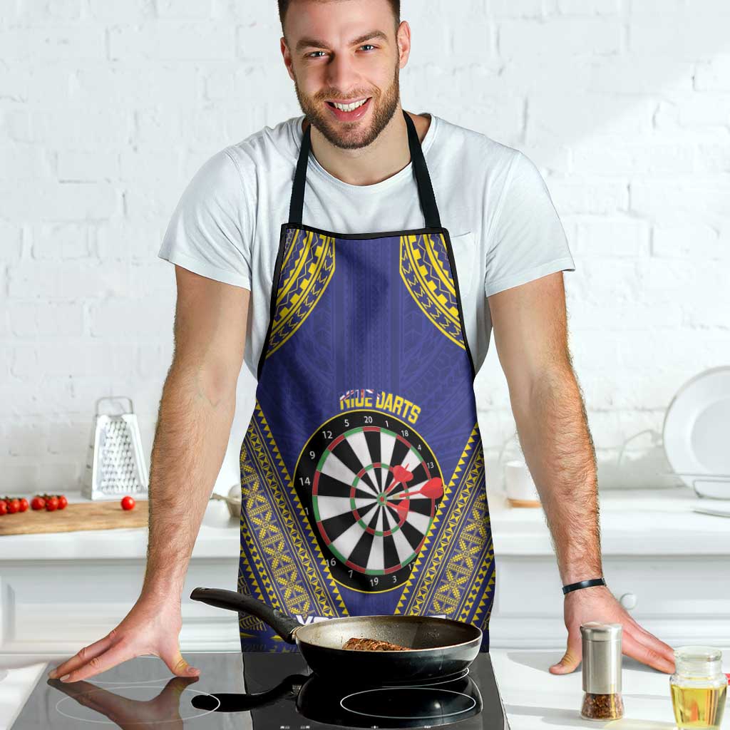 Personalised Niue Darts Apron Dart Board Hiapo Pattern - Polynesian Pride