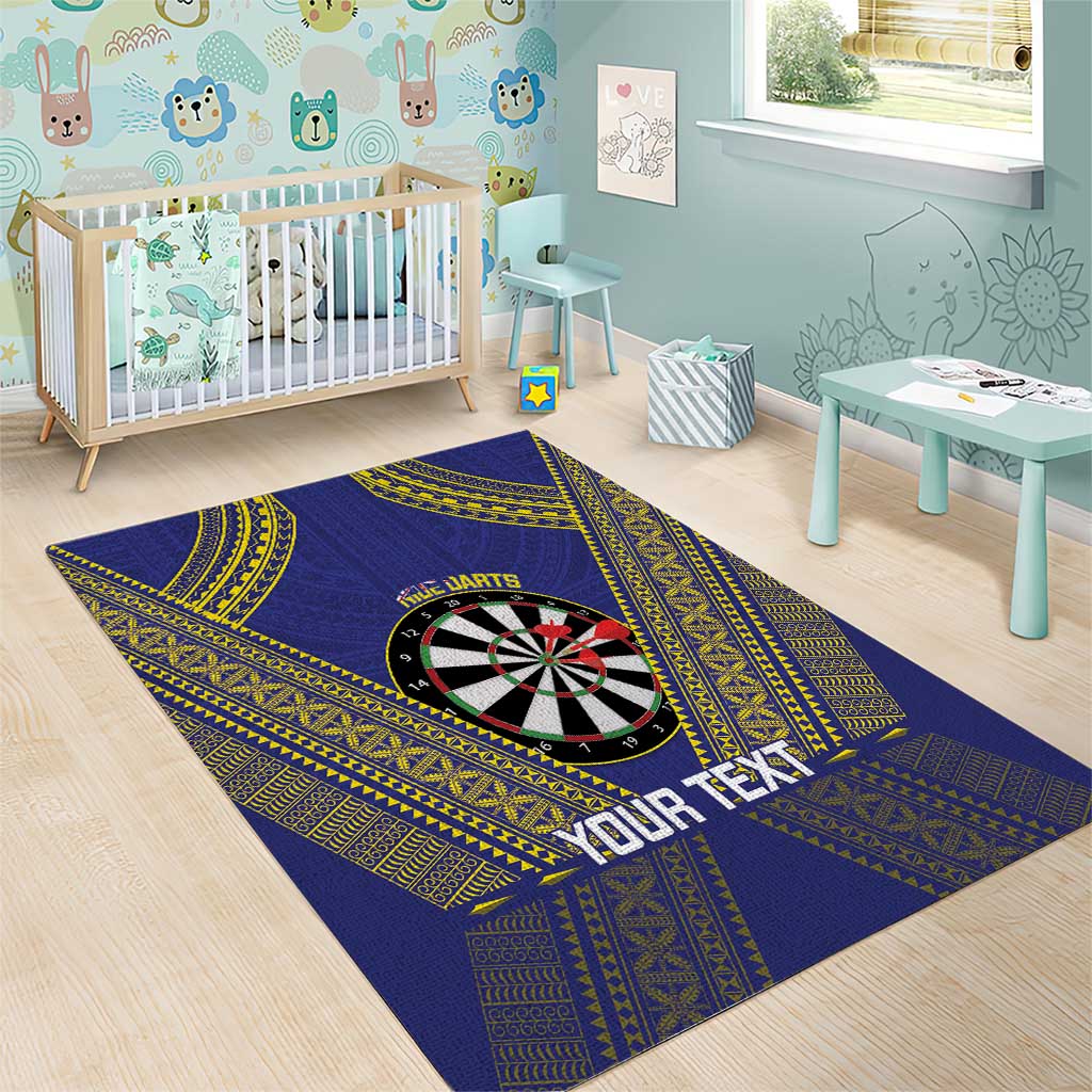 Personalised Niue Darts Area Rug Dart Board Hiapo Pattern - Polynesian Pride