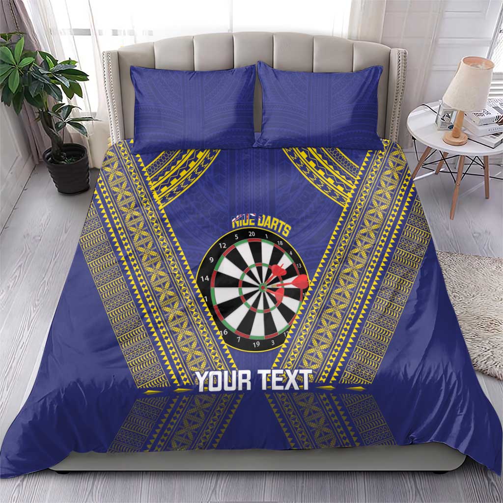 Personalised Niue Darts Bedding Set Dart Board Hiapo Pattern - Polynesian Pride
