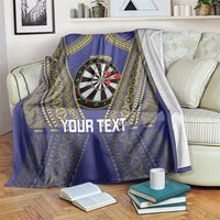 Personalised Niue Darts Blanket Dart Board Hiapo Pattern - Polynesian Pride