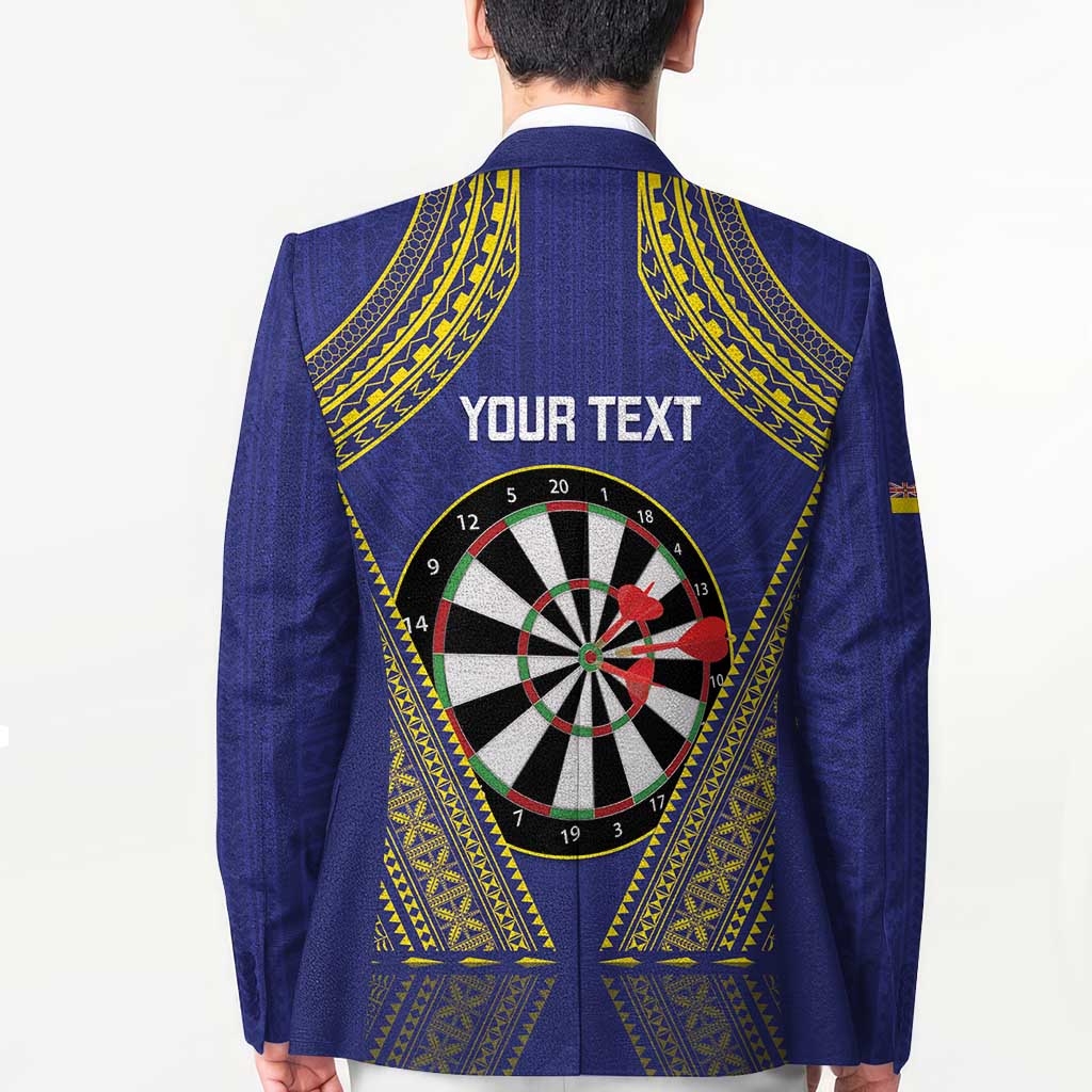 Personalised Niue Darts Blazer Dart Board Hiapo Pattern - Polynesian Pride