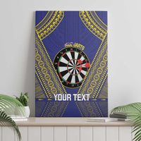 Personalised Niue Darts Canvas Wall Art Dart Board Hiapo Pattern - Polynesian Pride