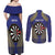 Personalised Niue Darts Couples Matching Off Shoulder Maxi Dress and Long Sleeve Button Shirt Dart Board Hiapo Pattern - Polynesian Pride