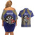 Personalised Niue Darts Couples Matching Off Shoulder Short Dress and Hawaiian Shirt Dart Board Hiapo Pattern - Polynesian Pride
