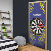 Personalised Niue Darts Door Cover Dart Board Hiapo Pattern - Polynesian Pride