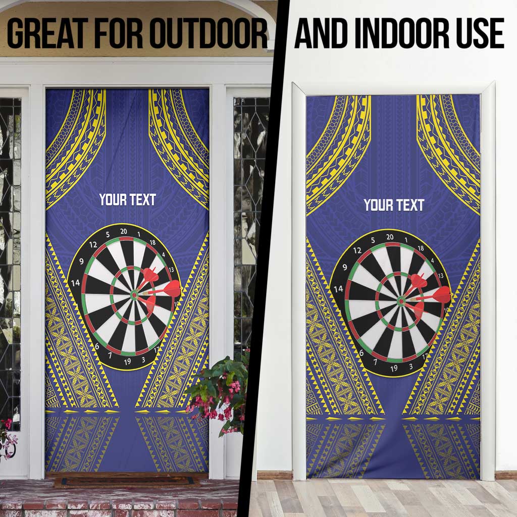 Personalised Niue Darts Door Cover Dart Board Hiapo Pattern - Polynesian Pride