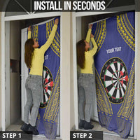 Personalised Niue Darts Door Cover Dart Board Hiapo Pattern - Polynesian Pride