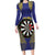 Personalised Niue Darts Family Matching Long Sleeve Bodycon Dress and Hawaiian Shirt Dart Board Hiapo Pattern - Polynesian Pride