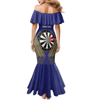 Personalised Niue Darts Family Matching Mermaid Dress and Hawaiian Shirt Dart Board Hiapo Pattern - Polynesian Pride