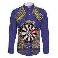 Personalised Niue Darts Family Matching Off The Shoulder Long Sleeve Dress and Hawaiian Shirt Dart Board Hiapo Pattern - Polynesian Pride