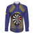Personalised Niue Darts Family Matching Off The Shoulder Long Sleeve Dress and Hawaiian Shirt Dart Board Hiapo Pattern - Polynesian Pride