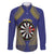 Personalised Niue Darts Family Matching Short Sleeve Bodycon Dress and Hawaiian Shirt Dart Board Hiapo Pattern - Polynesian Pride