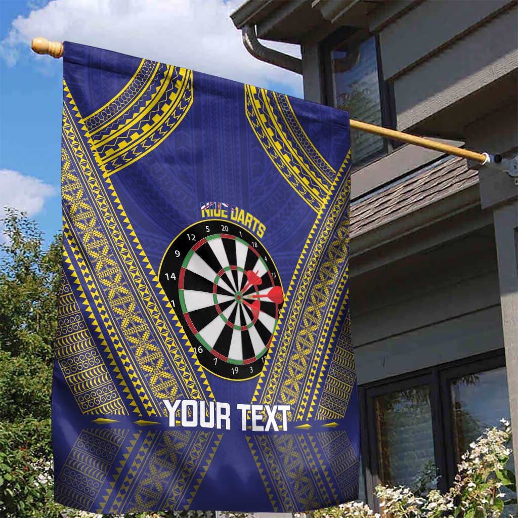 Personalised Niue Darts Garden Flag Dart Board Hiapo Pattern - Polynesian Pride
