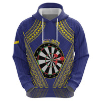 Personalised Niue Darts Hoodie Dart Board Hiapo Pattern - Polynesian Pride