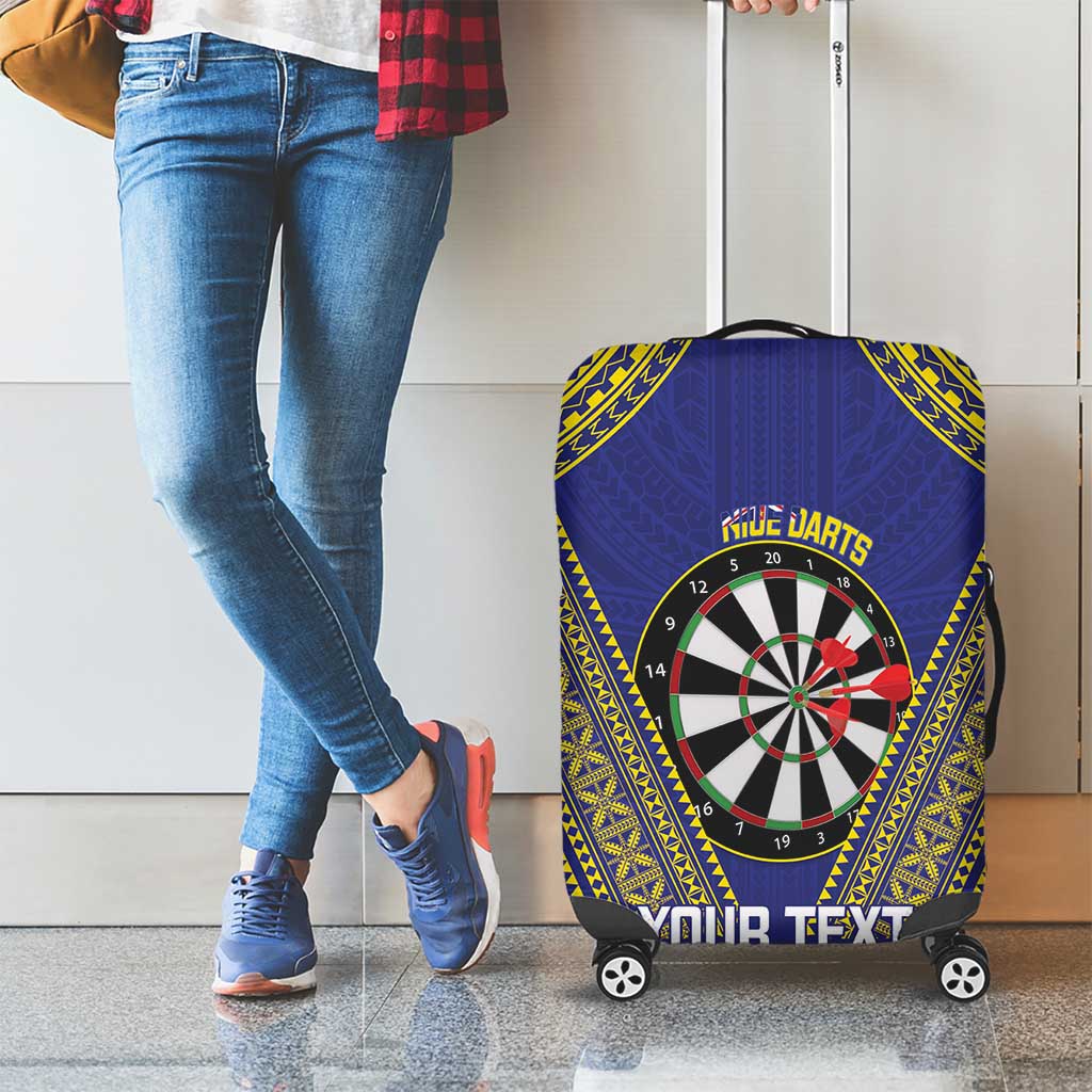 Personalised Niue Darts Luggage Cover Dart Board Hiapo Pattern - Polynesian Pride