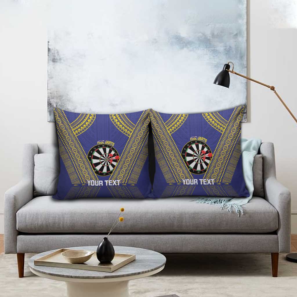 Personalised Niue Darts Pillow Cover Dart Board Hiapo Pattern - Polynesian Pride