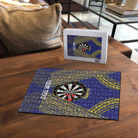 Personalised Niue Darts Puzzle Dart Board Hiapo Pattern - Polynesian Pride