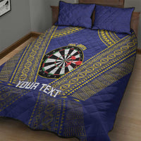 Personalised Niue Darts Quilt Bed Set Dart Board Hiapo Pattern - Polynesian Pride