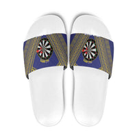 Personalised Niue Darts Slide Sandals Dart Board Hiapo Pattern - Polynesian Pride