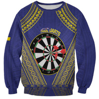 Personalised Niue Darts Sweatshirt Dart Board Hiapo Pattern - Polynesian Pride