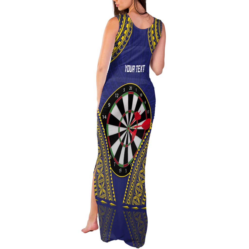 Personalised Niue Darts Tank Maxi Dress Dart Board Hiapo Pattern - Polynesian Pride