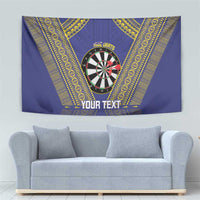 Personalised Niue Darts Tapestry Dart Board Hiapo Pattern - Polynesian Pride