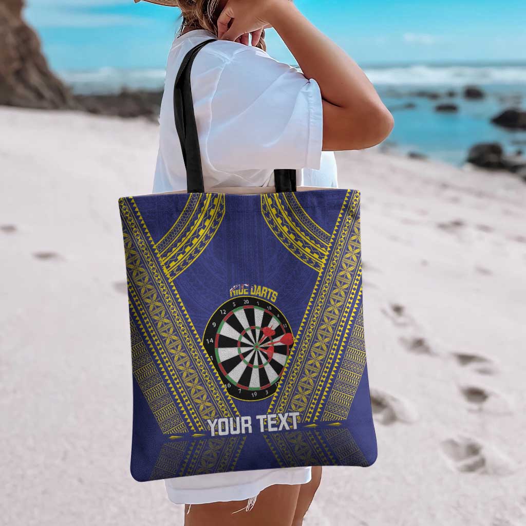 Personalised Niue Darts Tote Bag Dart Board Hiapo Pattern - Polynesian Pride