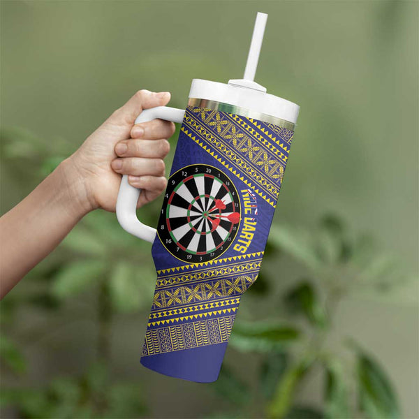 (Custom Personalised) Niue Hiapo Tumbler Rock of Polynesia Tapa Niuean Crab Happy Day LT13