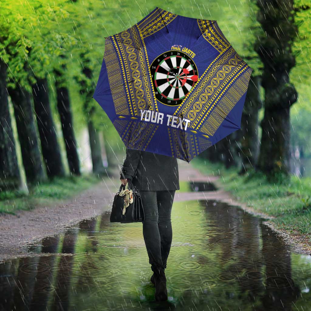 Personalised Niue Darts Umbrella Dart Board Hiapo Pattern - Polynesian Pride