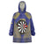 Personalised Niue Darts Wearable Blanket Hoodie Dart Board Hiapo Pattern - Polynesian Pride