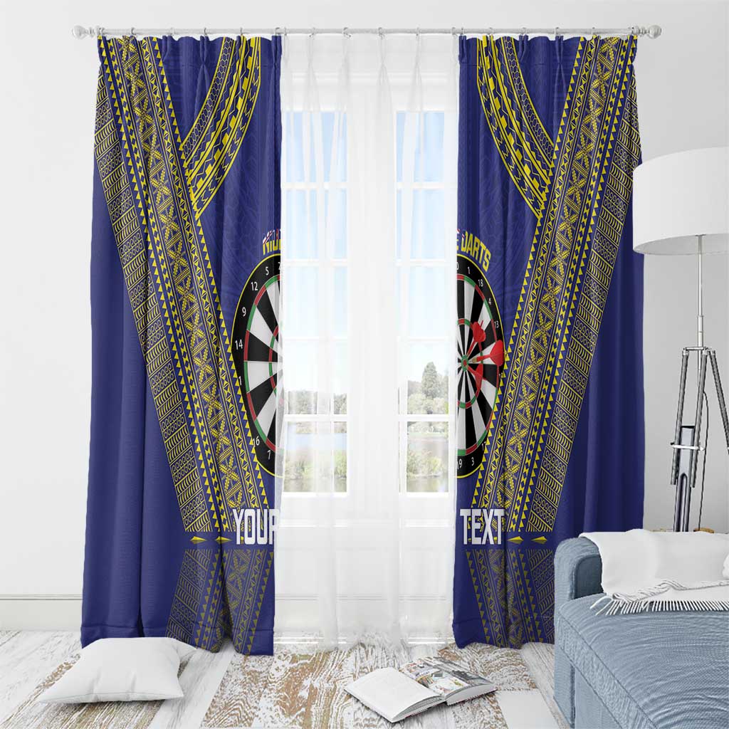 Personalised Niue Darts Window Curtain Dart Board Hiapo Pattern - Polynesian Pride