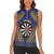 Personalised Niue Darts Women Sleeveless Polo Shirt Dart Board Hiapo Pattern - Polynesian Pride
