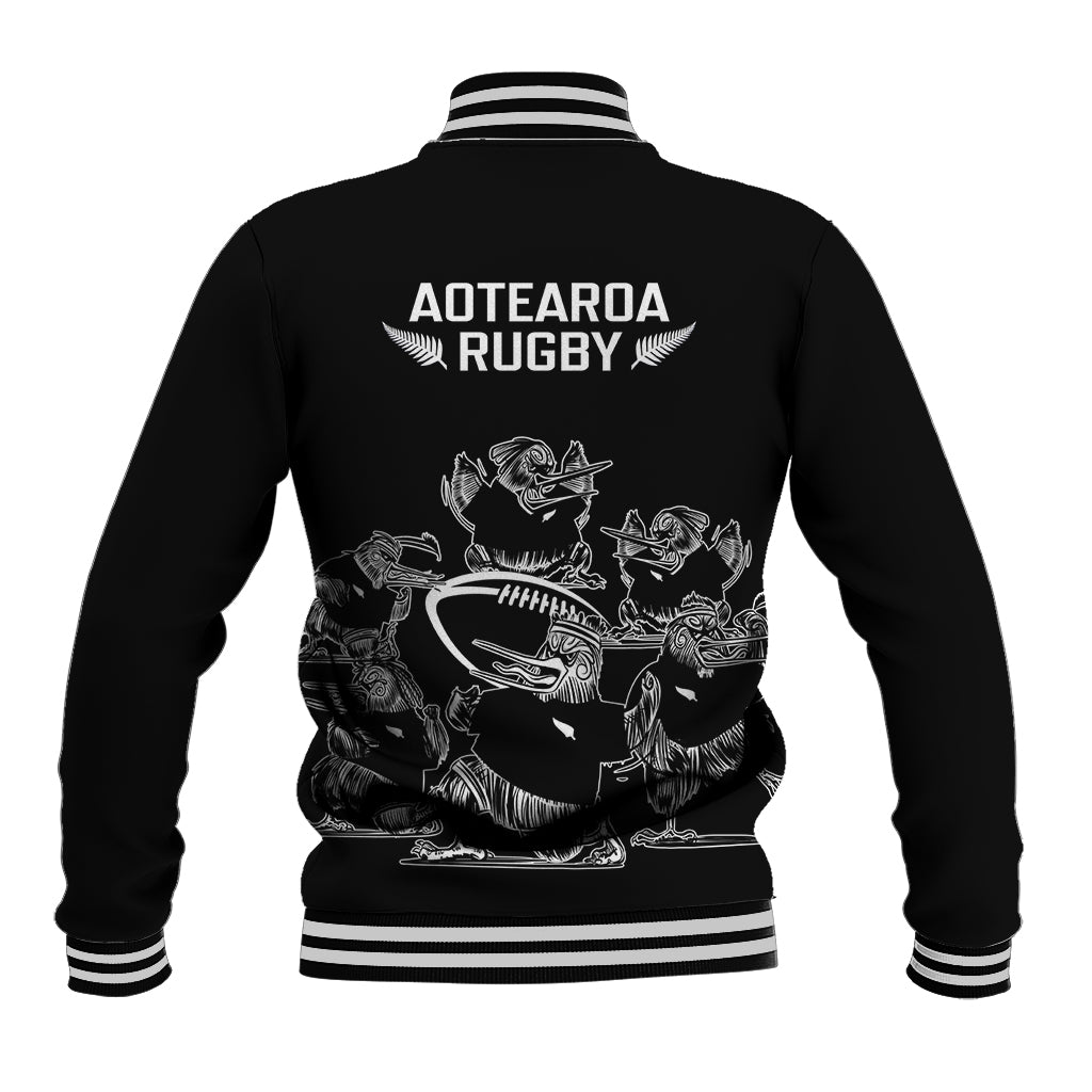 New Zealand Silver Fern Rugby Baseball Jacket Haka Aotearoa Kiwi Dance LT14 - Polynesian Pride