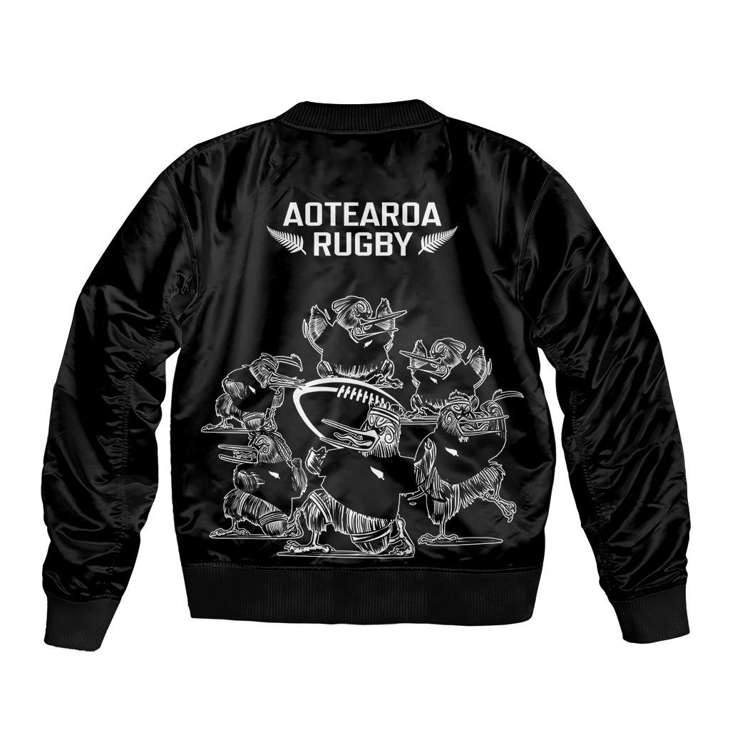 New Zealand Silver Fern Rugby Bomber Jacket Haka Aotearoa Kiwi Dance LT14 - Polynesian Pride