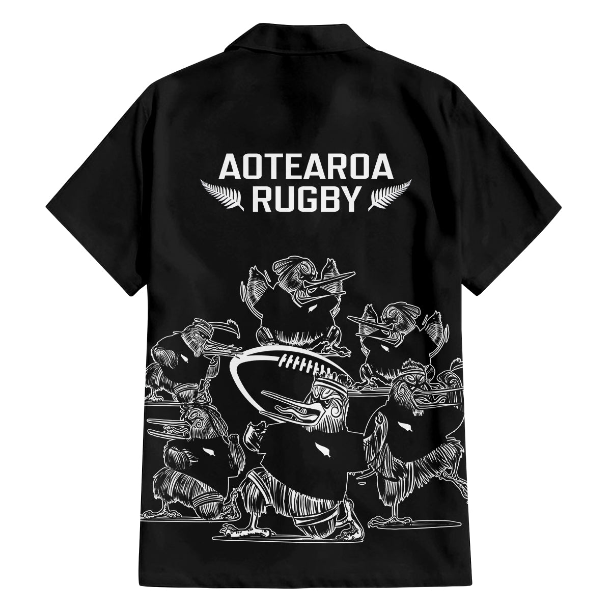 New Zealand Silver Fern Rugby Family Matching Off Shoulder Short Dress and Hawaiian Shirt Haka Aotearoa Kiwi Dance LT14 - Polynesian Pride