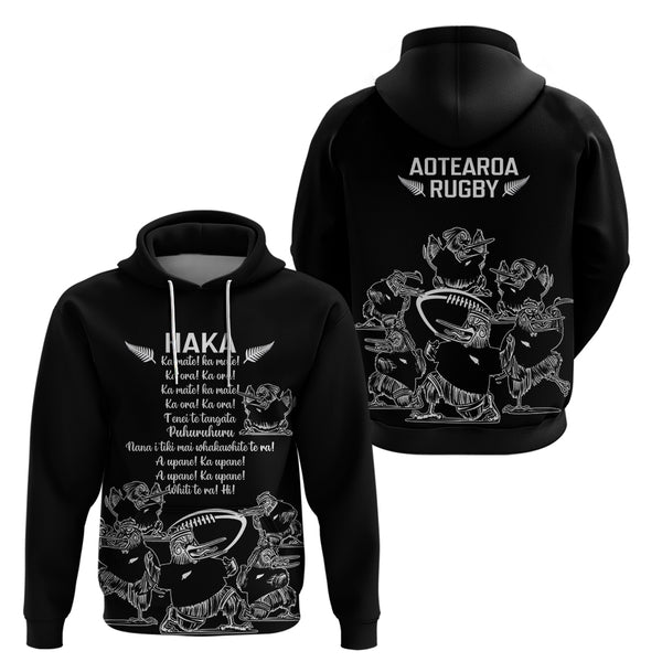 New Zealand Rugby Hoodie Silver Fern All Black Mix Ta Moko Gold Style LT9