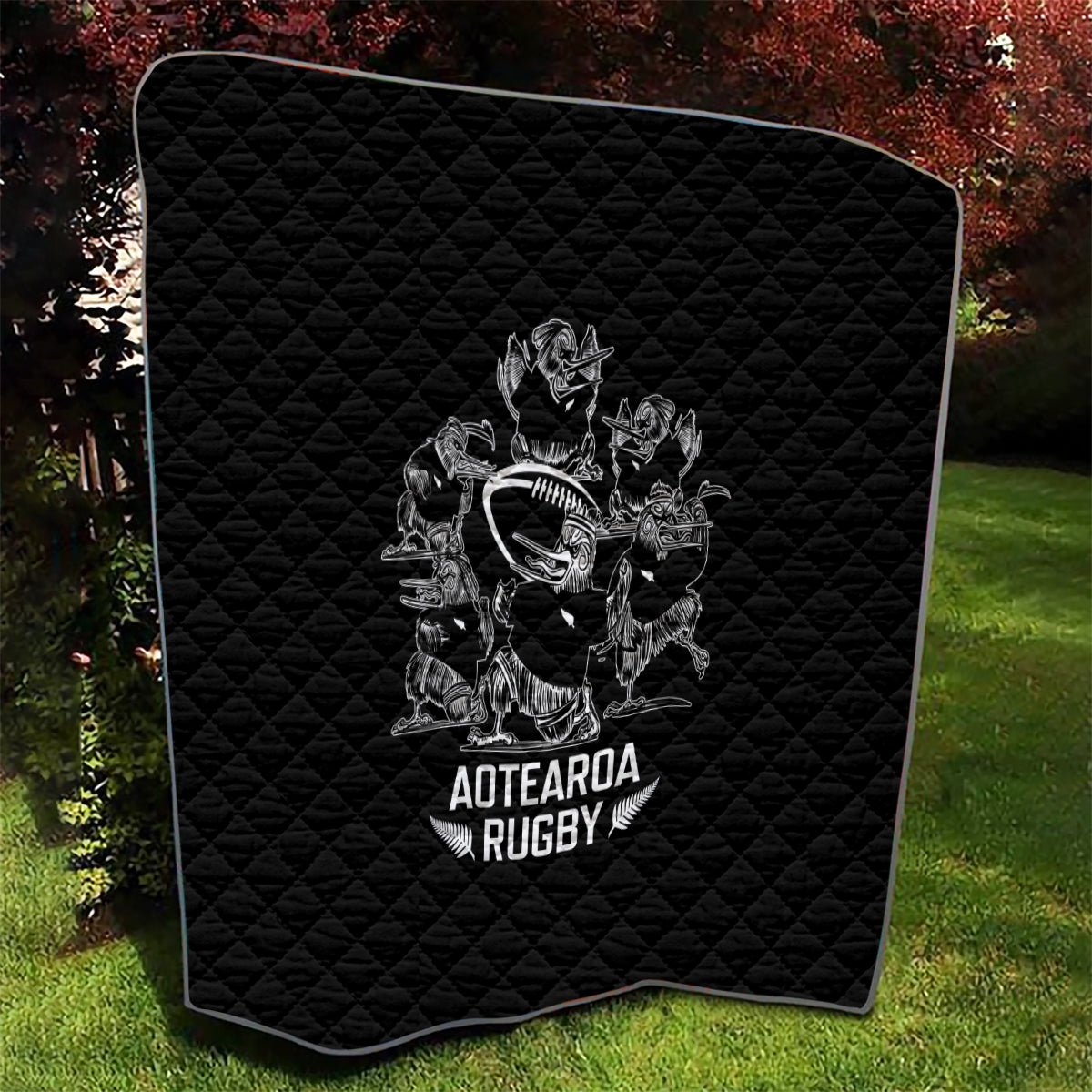 New Zealand Silver Fern Rugby Quilt Haka Aotearoa Kiwi Dance LT14 - Polynesian Pride
