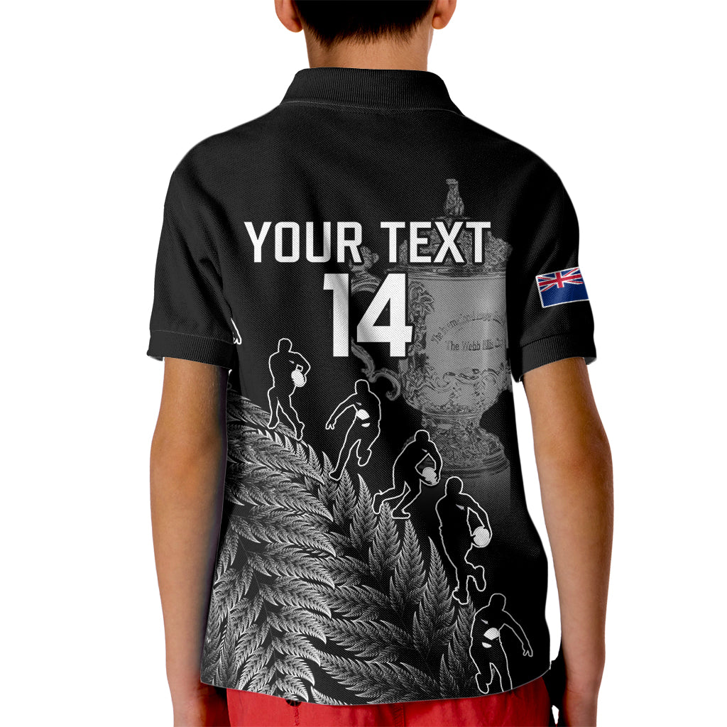 Custom New Zealand Silver Fern Rugby Kid Polo Shirt All Black Go Champions 2023 With Trophy Proud LT14 - Polynesian Pride