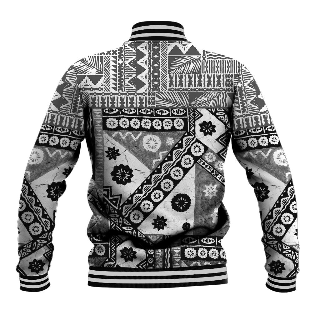 Black Bula Fiji Baseball Jacket Unique Masi Tapa Pattern LT14 - Polynesian Pride