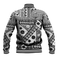 Black Bula Fiji Baseball Jacket Unique Masi Tapa Pattern LT14 - Polynesian Pride