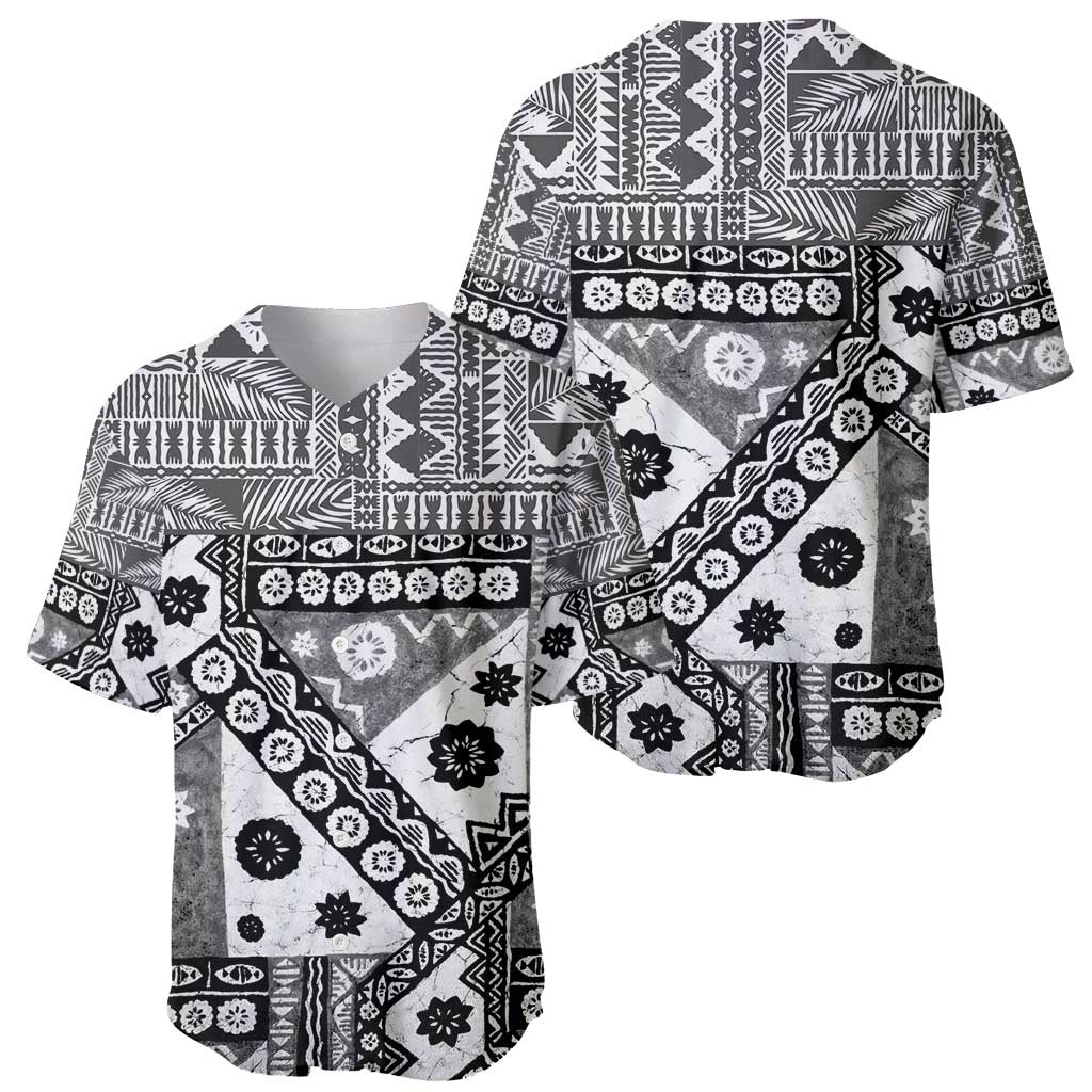 Black Bula Fiji Baseball Jersey Unique Masi Tapa Pattern LT14 - Polynesian Pride