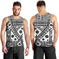 Black Bula Fiji Men Tank Top Unique Masi Tapa Pattern LT14 - Polynesian Pride