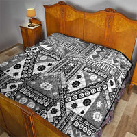 Black Bula Fiji Quilt Unique Masi Tapa Pattern LT14 - Polynesian Pride