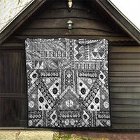Black Bula Fiji Quilt Unique Masi Tapa Pattern LT14 - Polynesian Pride