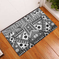 Black Bula Fiji Rubber Doormat Unique Masi Tapa Pattern LT14 - Polynesian Pride