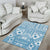 Blue Bula Fiji Area Rug Unique Masi Tapa Pattern